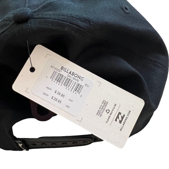 NWT Billabong Men’s Black Daily Snapback Hat Retro Logo - Picture 5 of 7